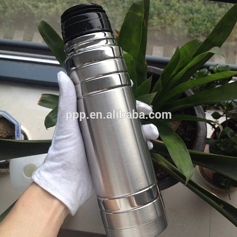 350/500/750ml double wall stainless steel vacuum flask with ring rolls