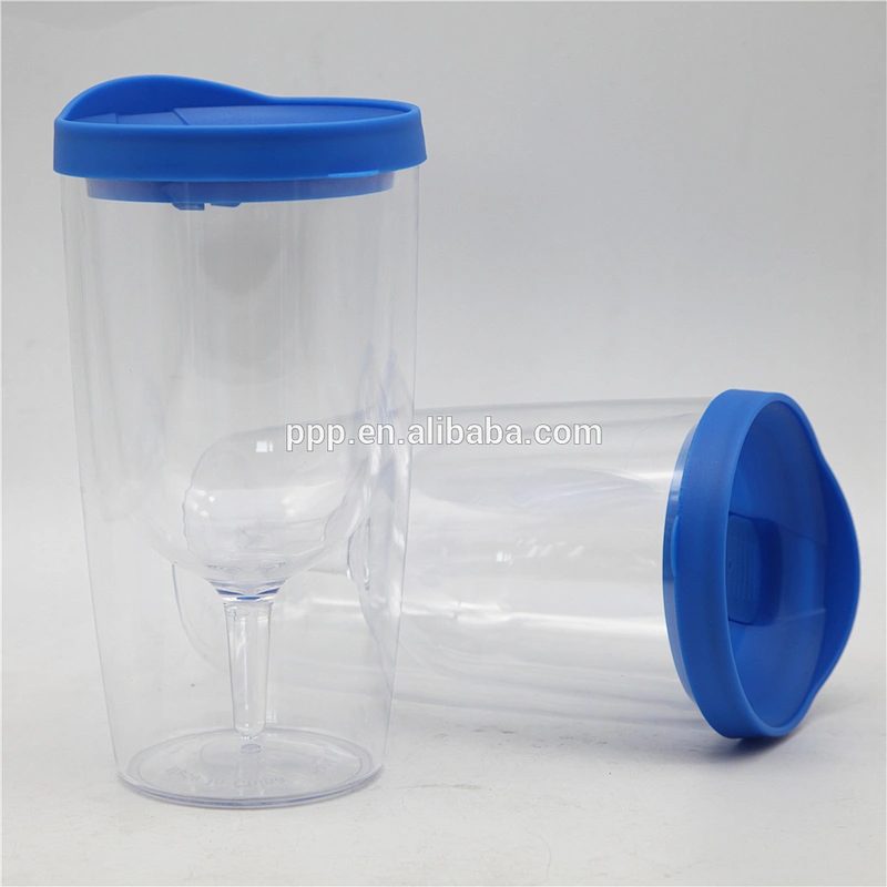 PRINTED AUTO MUG Double Walled Plastic Hot Cold Beverage cup Customized color and logo