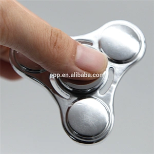 2017 New arrival pure stainless steel relieve stress fidget spinner tri-spinner for wholesale