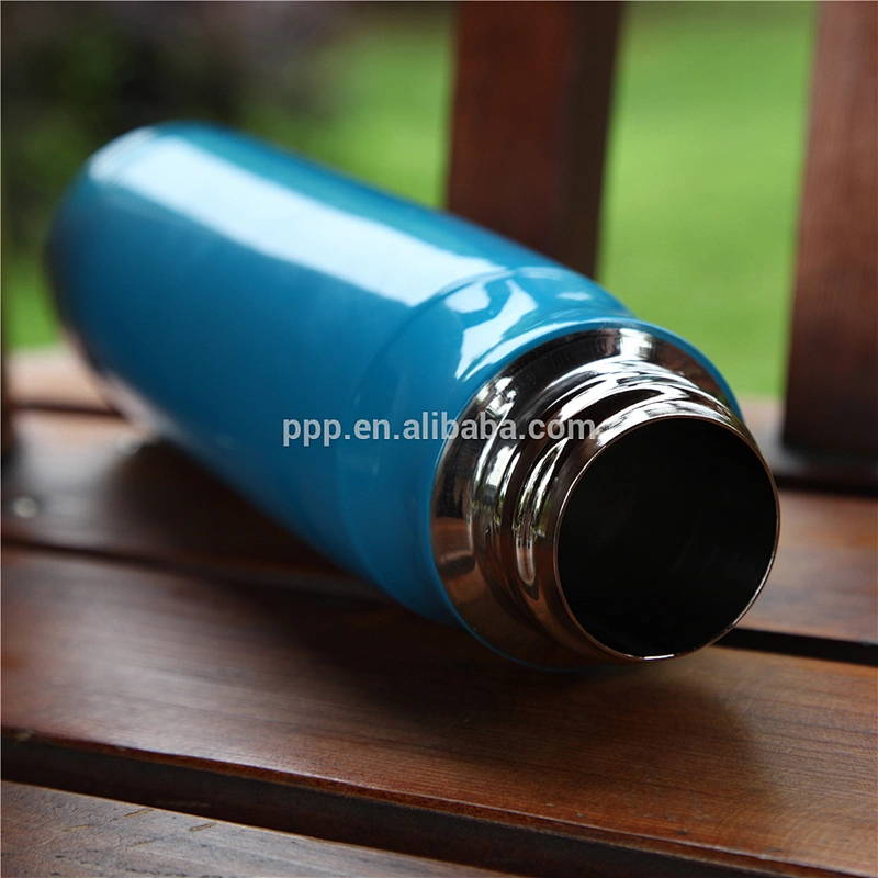 500ml double wall stainless steel logo customized sports water bottle with double lids and fixed handle/100% leakproof