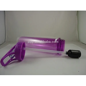 600ml Eco-friendly double wall plastic 100% leakproof foodable pp sports bottle with straw and fixed handle