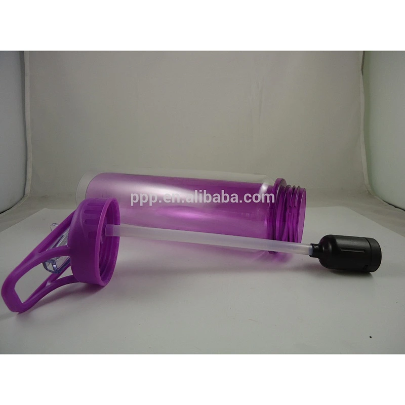 600ml Eco-friendly double wall plastic 100% leakproof foodable pp sports bottle with straw and fixed handle