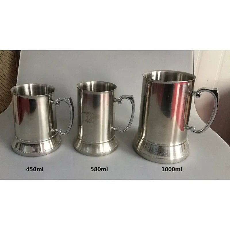 factory wholesale double wall stainless steel logo customized beer mug with fixed Mountaineering buckle handle/coffee mug