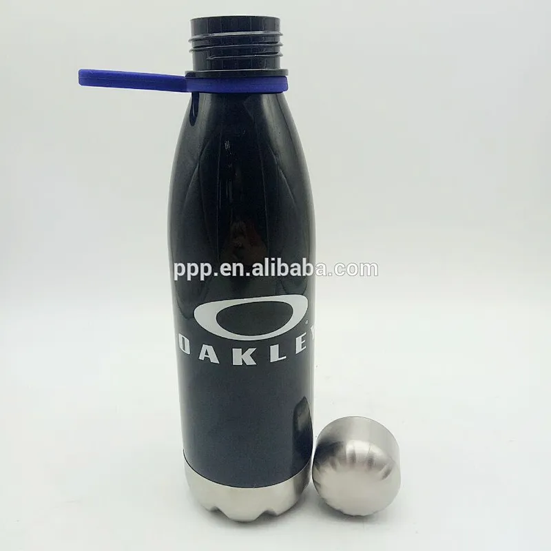 Single wall plastic cola shape sports water bottle with silicone handle for outdoor drinks