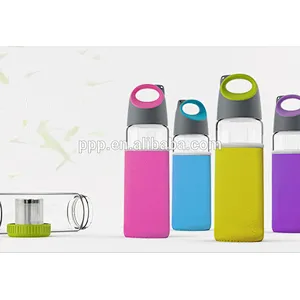 BPA free Custom Borosilicate Glass Sports Water Bottle Stainless Infuser Manufacturer