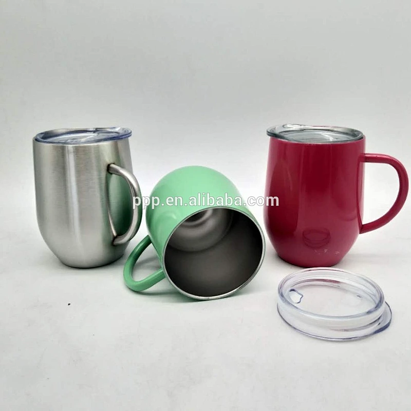 USA hot sale 12oz double wall stainless steel logo customized insulated drop style water tumbler/egg shaped red wine tumbler