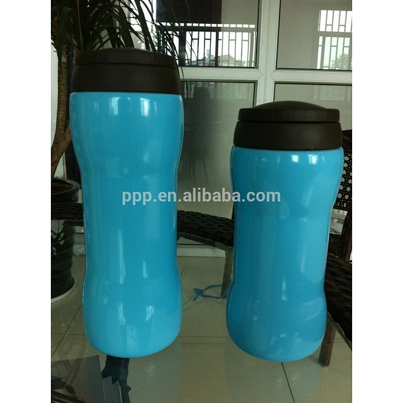 300ml/350ml/500ml double wall stainless steel double lids vacuum flask/creative design dumbbell bottle