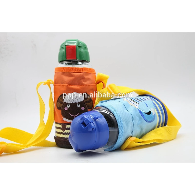 Easy carring kid's glass water bottle with straw and cup sleeve