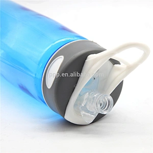 eco-friendly BPA free single wall plastic bottle with sipper and fixed handle