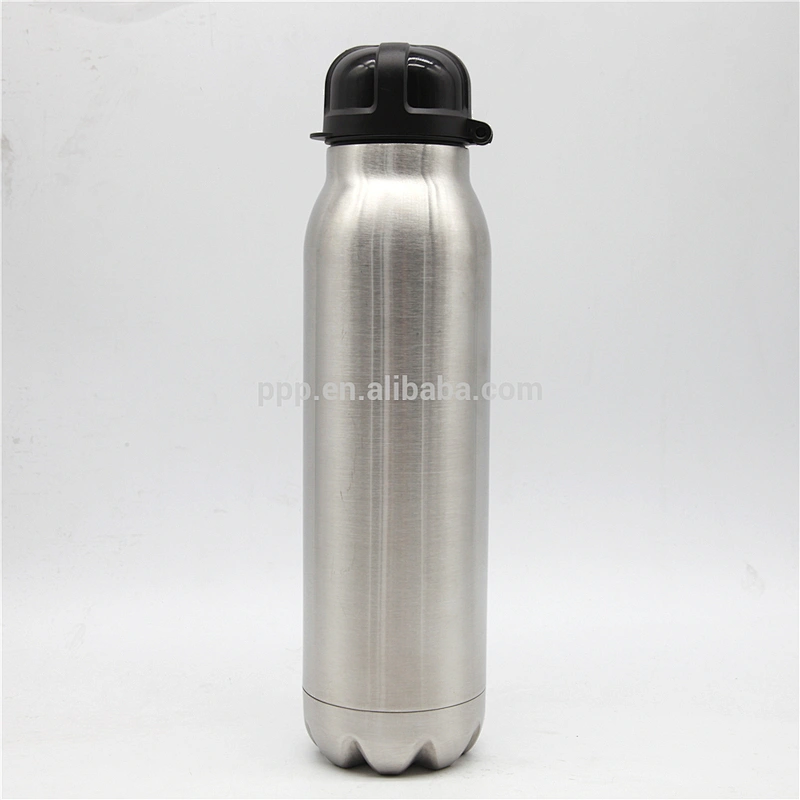 600ml hot sale Stianlss steel cola shape bottle double wall insulated vacuum flask sports bottle with new design plastic lid