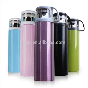 500ml750ml1000ml double wall stainless steel vacuum flask with handle in plastic cover
