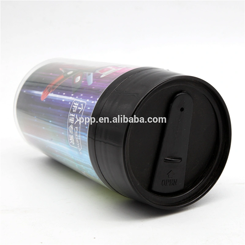 hot selling recycle double wall paper insert plastic drinking tumbler with lid