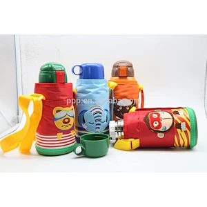 600ml double wall stainless steel logo customized kid's tumbler with wrist straw/push type switch/kid's bottle with cloth bag