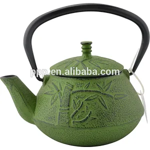 0.8LBamboo Leaf shaped Cast Iron Tea Kettles