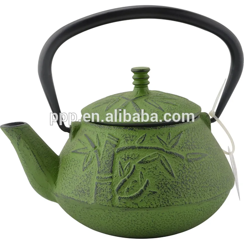 0.8LBamboo Leaf shaped Cast Iron Tea Kettles