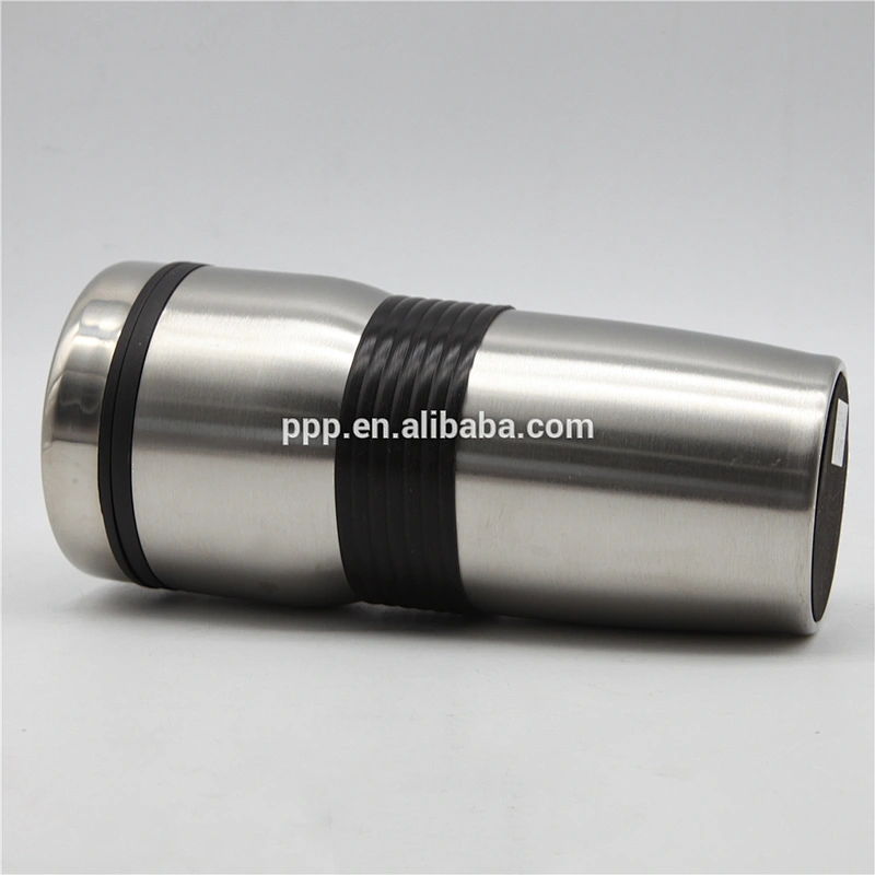double wall fresh plastic inner stainless steel outer travel mug insulated auto mug custom printed