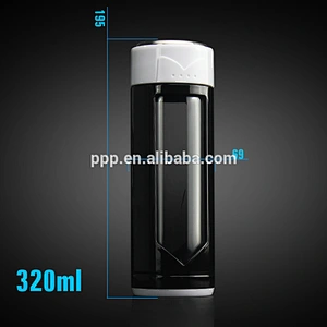320ml high quality cheap sports borosilicate glass water bottle with silicone cover