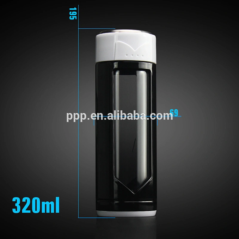 320ml high quality cheap sports borosilicate glass water bottle with silicone cover