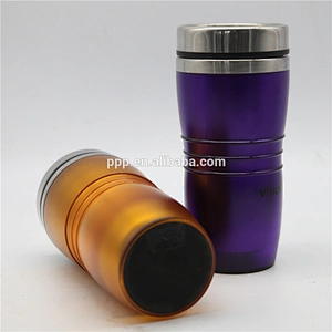 16oz double wall inner stainless steel outer plastic water bottle