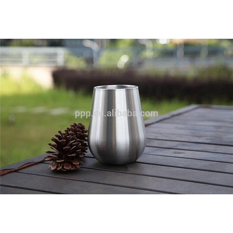 double wall stainless steel logo customized insulated drop style water tumbler without handle/variant egg shaped shot bottle