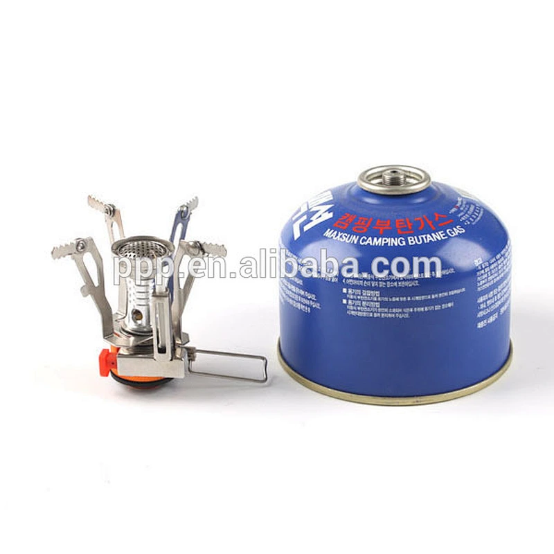 Outdoor Camping Gas Stove Mini Size Intergrated Easy Taken Aluminium Alloy Wind Proof Tableware LP Gas Stove