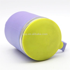 14 oz inner stainless steel outer plastic logo customized travel mug with handle/coffeee mug/color optional