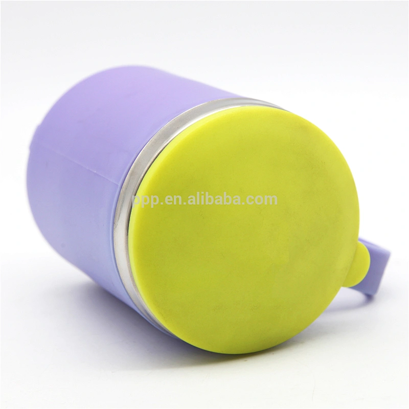14 oz inner stainless steel outer plastic logo customized travel mug with handle/coffeee mug/color optional