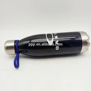 Single wall plastic cola shape sports water bottle with silicone handle for outdoor drinks