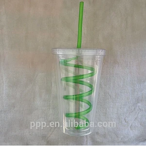 plastic travel mug with lid and straw fashionable design AS plastic mug with lid/double wall acrylic tumbler with straw wholesa