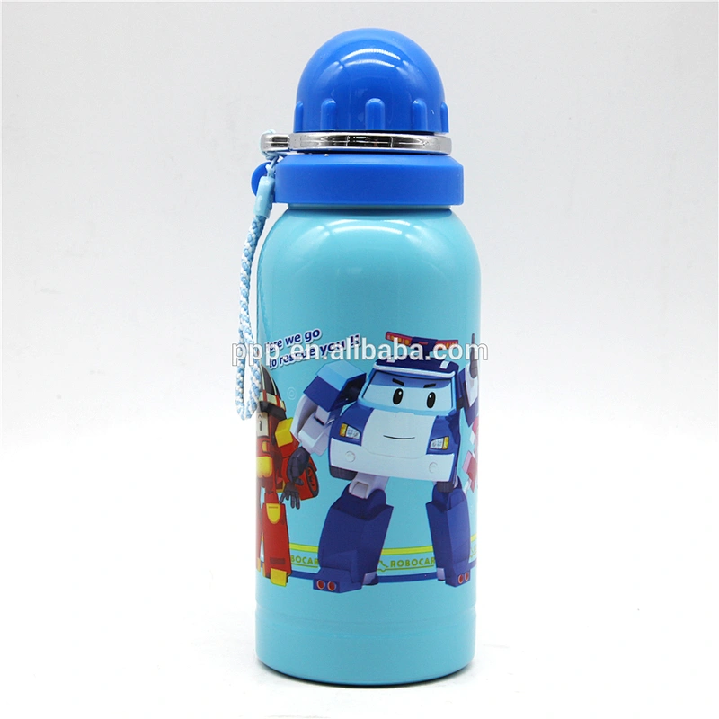 Wholesale single wall stainless steel heat tranfer printing leak proof water bottle