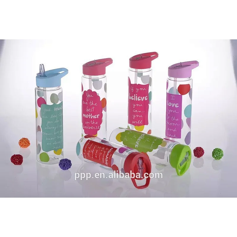 Colorful plastic water bottle sports bottle drinking bottle for 2015