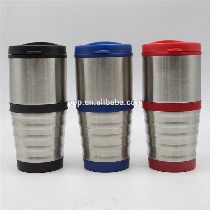 450ml auto mug with plastic inner stainless steel outer promotional travel mug with lid