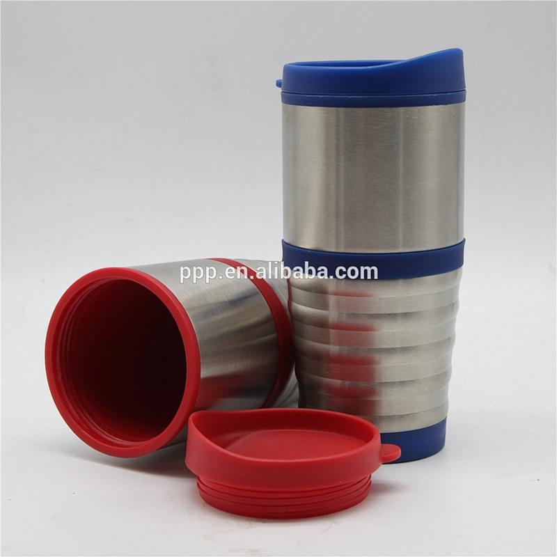 450ml auto mug with plastic inner stainless steel outer promotional travel mug with lid