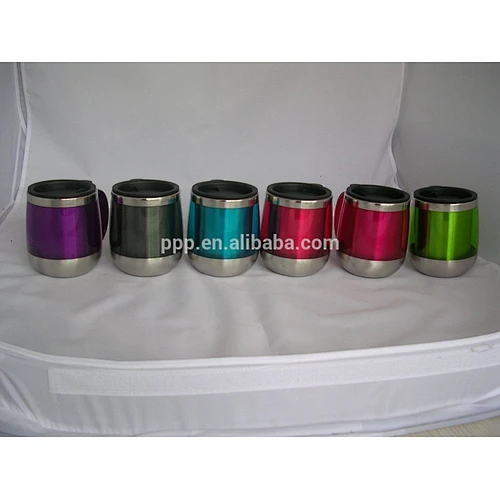 450ml eco-friendly FDA LFGB plastic colorful stainless steel coffee mug travel cup tumbler