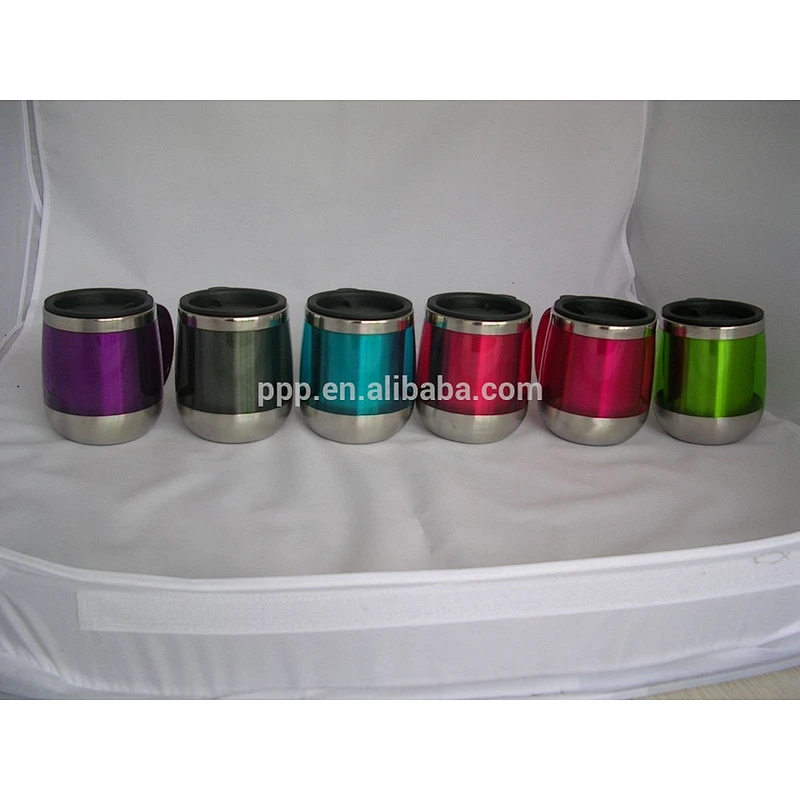 450ml eco-friendly FDA LFGB plastic colorful stainless steel coffee mug travel cup tumbler