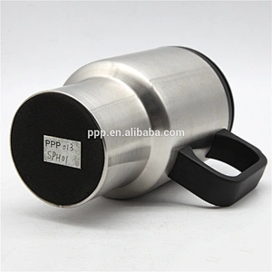 double wall plastic inner stainless steel outer travel mug coffee mug with handle