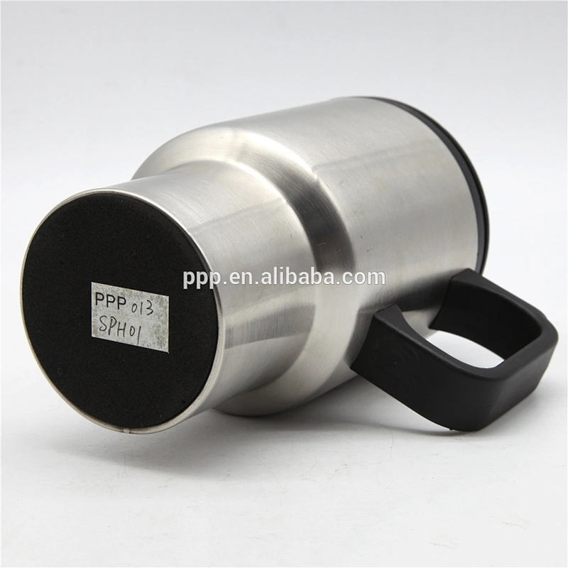 double wall plastic inner stainless steel outer travel mug coffee mug with handle