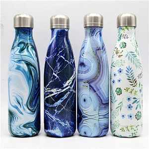 Gas dyer printing cola shaped double walled stainless steel vacuum insulated sports  bottle