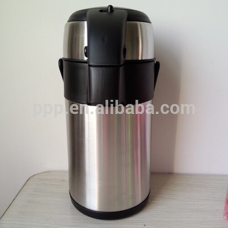 2500ml factory direct wholesale double wall Stianlss steel logo customized air pot with largr capacity and handle