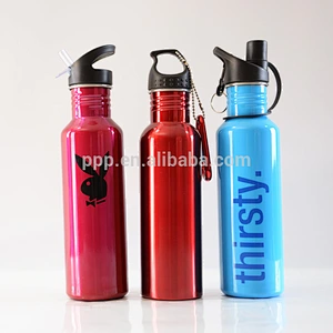 hot sale single wall aluminum logo customized sports bottle with heavy calibre and sorts of lids