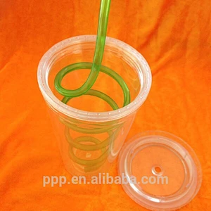 plastic travel mug with lid and straw fashionable design AS plastic mug with lid/double wall acrylic tumbler with straw wholesa