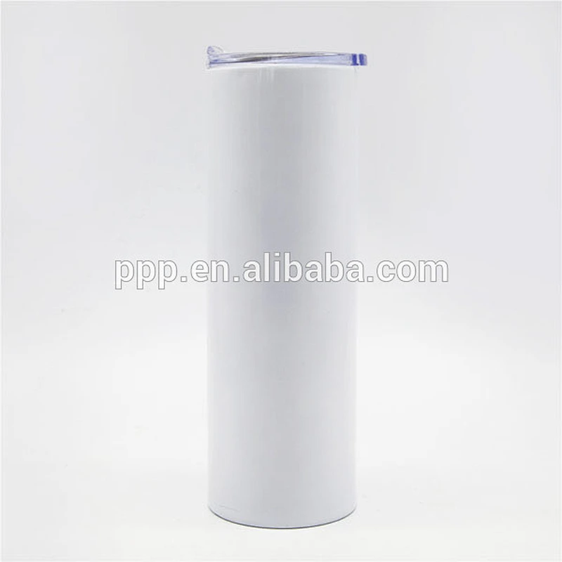 New White Cylinder Shape Water Tumbler 20oz 304 And 201 Double Wall Stainless Steel Insulated Vacuum Coffee Mug