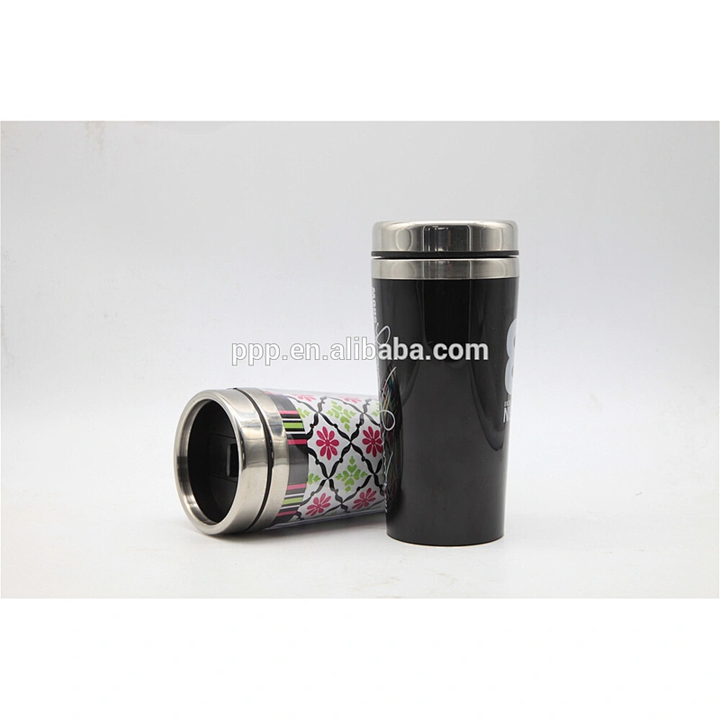 double wave auto cup inner stainless steel outer plastics with paper insert
