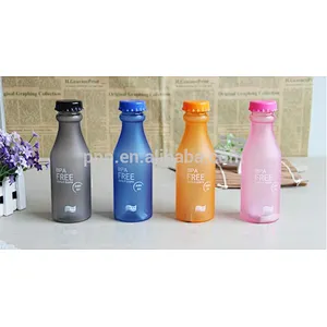 single wall plastic BPA free logo customized water bottle with handle/easy to take/