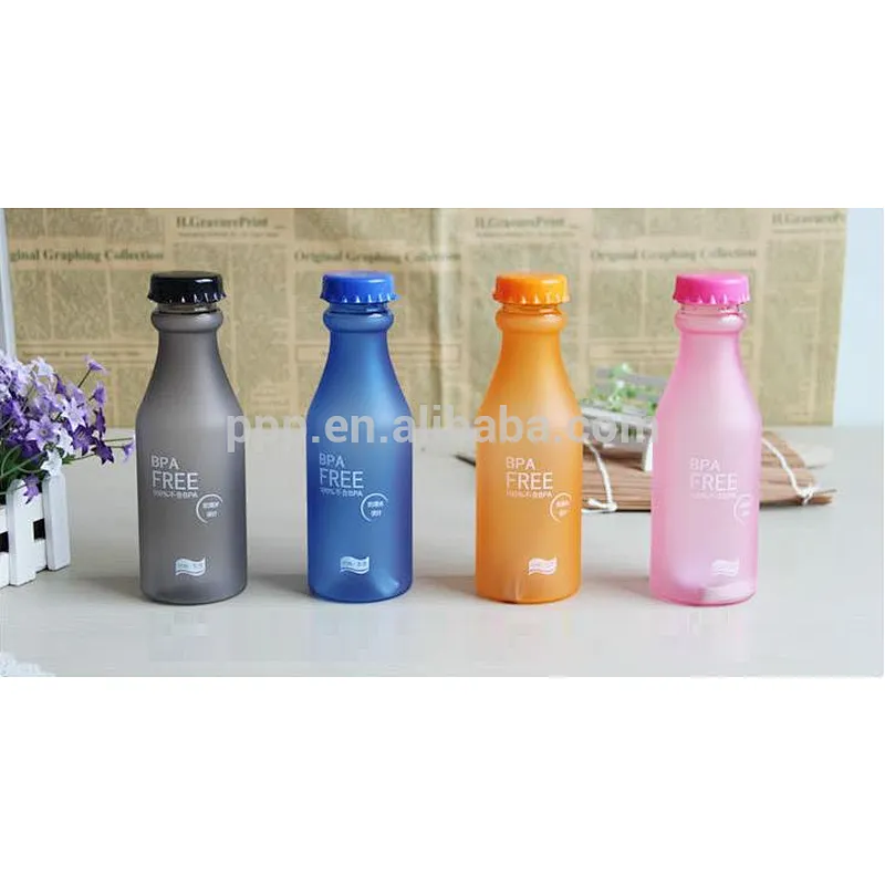 single wall plastic BPA free logo customized water bottle with handle/easy to take/