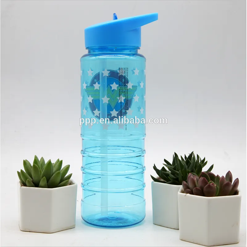 wholesale tritan single wall BPA free plastic water sports bottle with handle