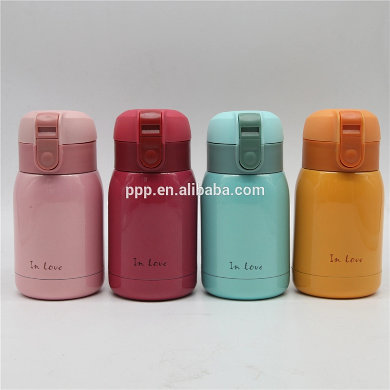 180/360ml double wall stainless steel insulated water bottle with flip top