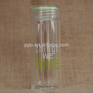 borasilicate glass bottle double wall glass with lid