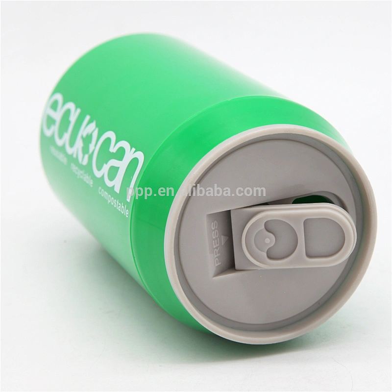 350ml art customed cola beer shaped tin water gift cute plastic can with screw cap