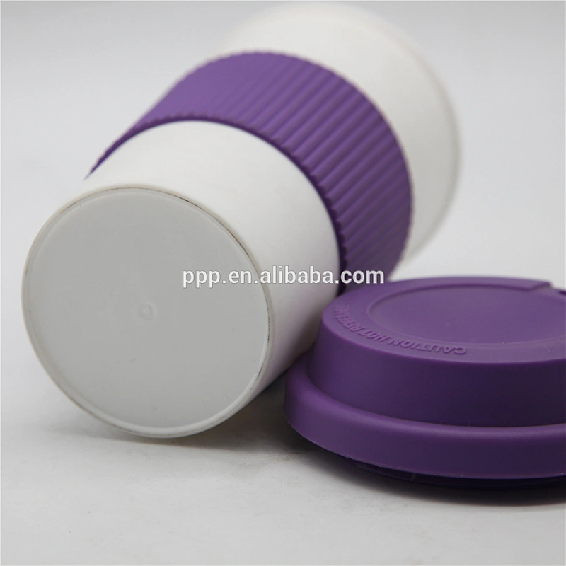 16OZ Colorful Food Grade Double Wall Plastic Coffee Mug With Silicone Cover
